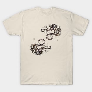 2 octopus with tentacles T-Shirt